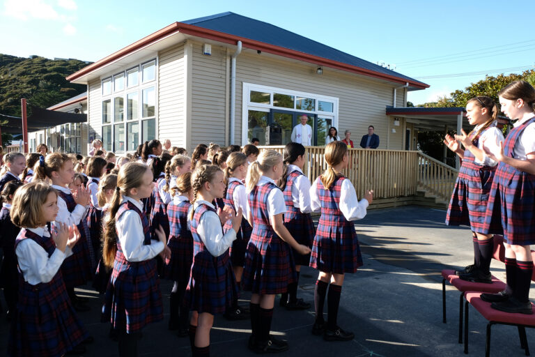 Archbishop Paul Martin blesses new classrooms