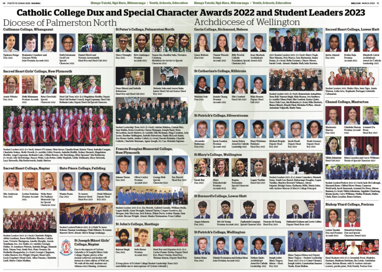 Catholic College Dux and Special Character Awards 2022 and Student Leaders 2023