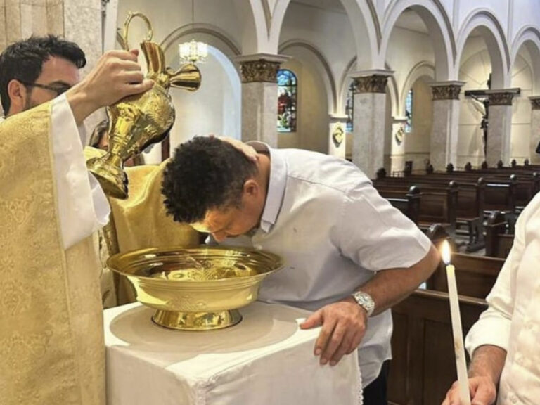 Soccer legend Ronaldo baptised
