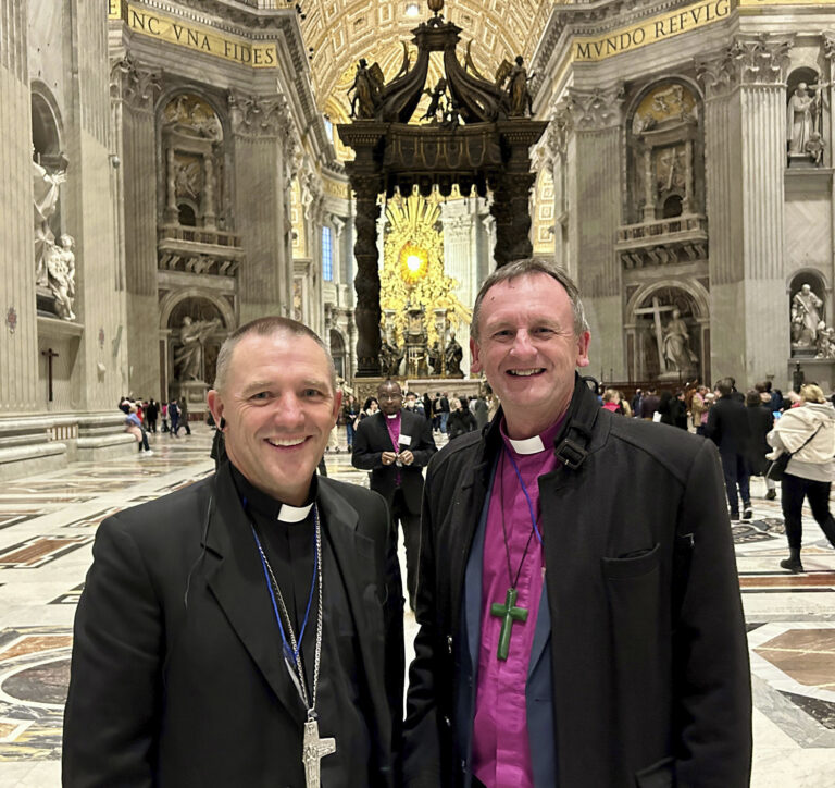 Catholic Bishop Michael Gielen and Anglican Bishop Ross Bay in Rome and Canterbury for international dialogue